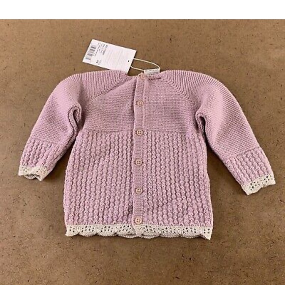 Paz Rodriguez Baby Size 9 Months Lilac Wool 2 Piece Sweater Knit Pant Set NWT - Picture 5 of 12